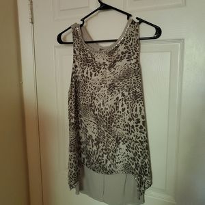 JLo high low animal print shirt. Size S
